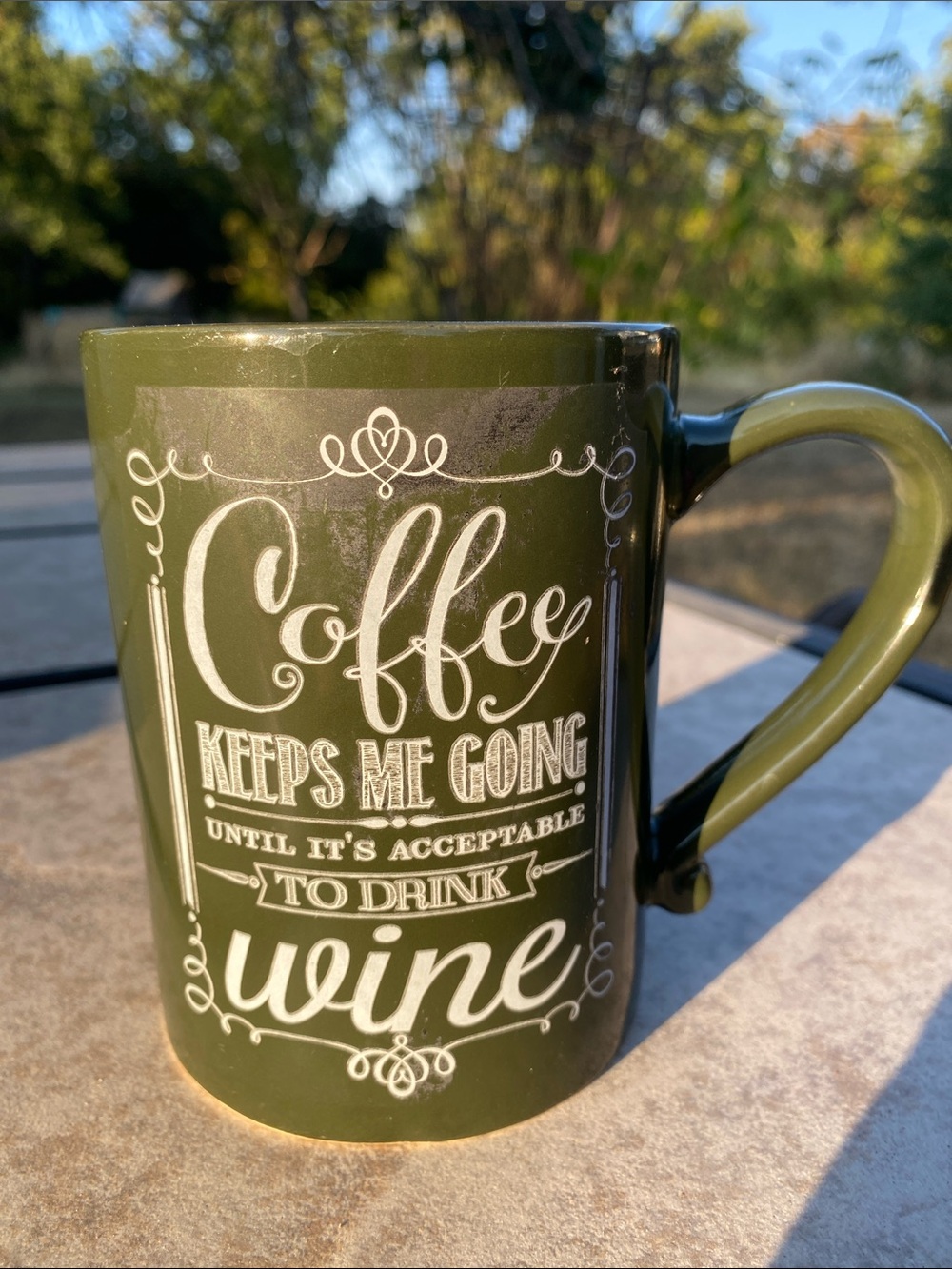 Grasslands Road Mug - Coffee Keeps Me Going Until It's Acceptable To Drink Wine